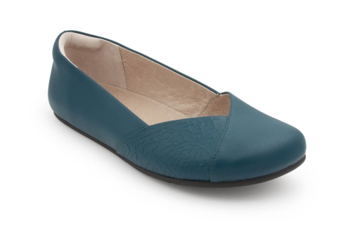 Phoenix Läder-dams Dressade Platta Teal Sverige-xero Skor