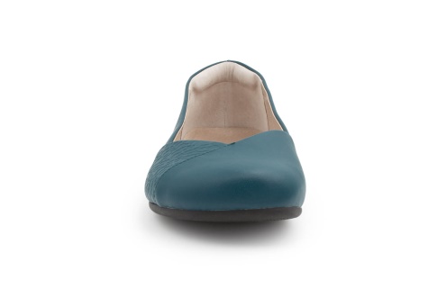 Phoenix Läder-dams Dressade Platta Teal Sverige-xero Skor