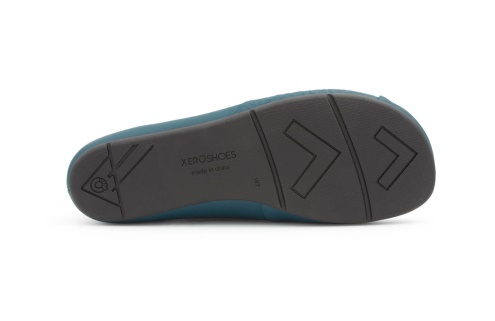 Phoenix Läder-dams Dressade Platta Teal Sverige-xero Skor